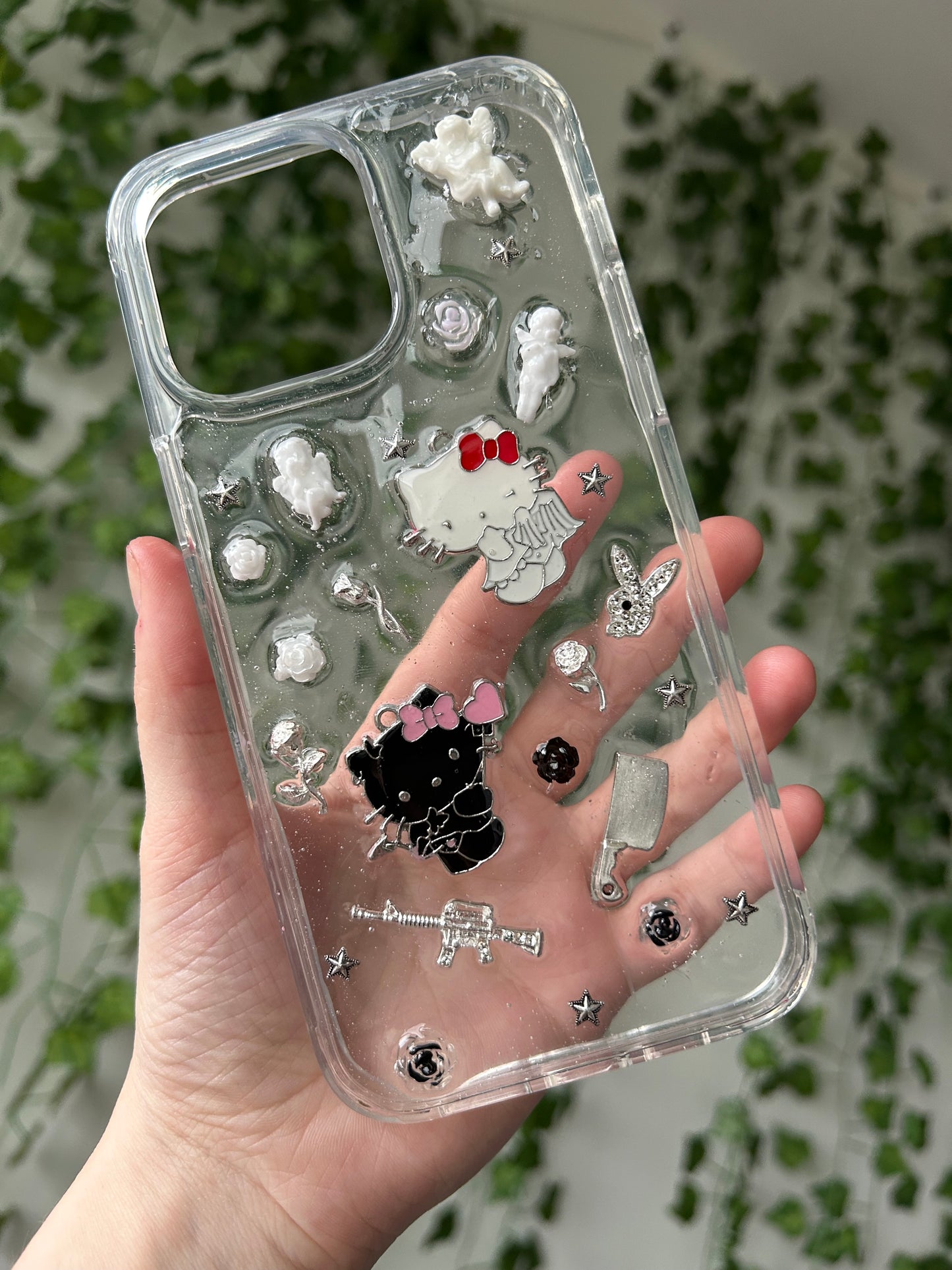 Heaven & Hell o Kitty☁️🖤 iPhone 14 Pro Max case