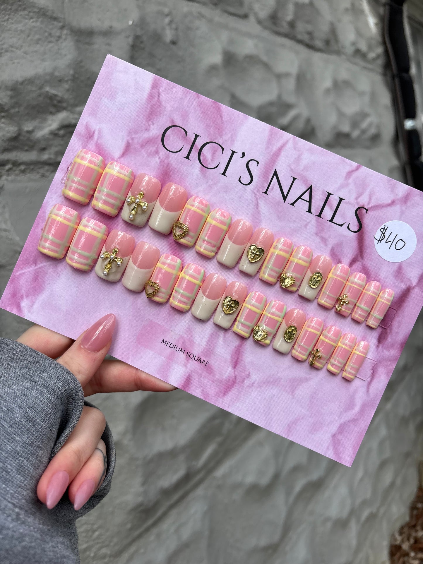2000s pink plaid🌸 medium square