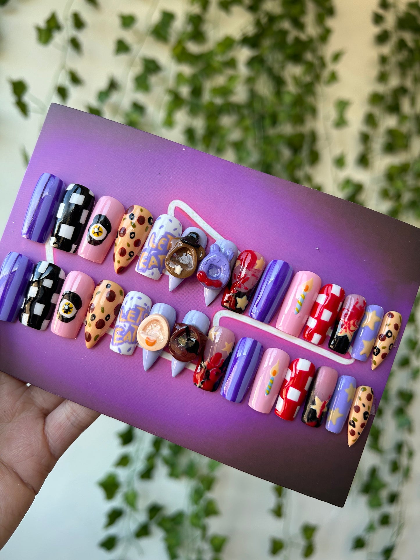 FNAF tamagotchi š§øš medium square & medium stiletto one size fits all