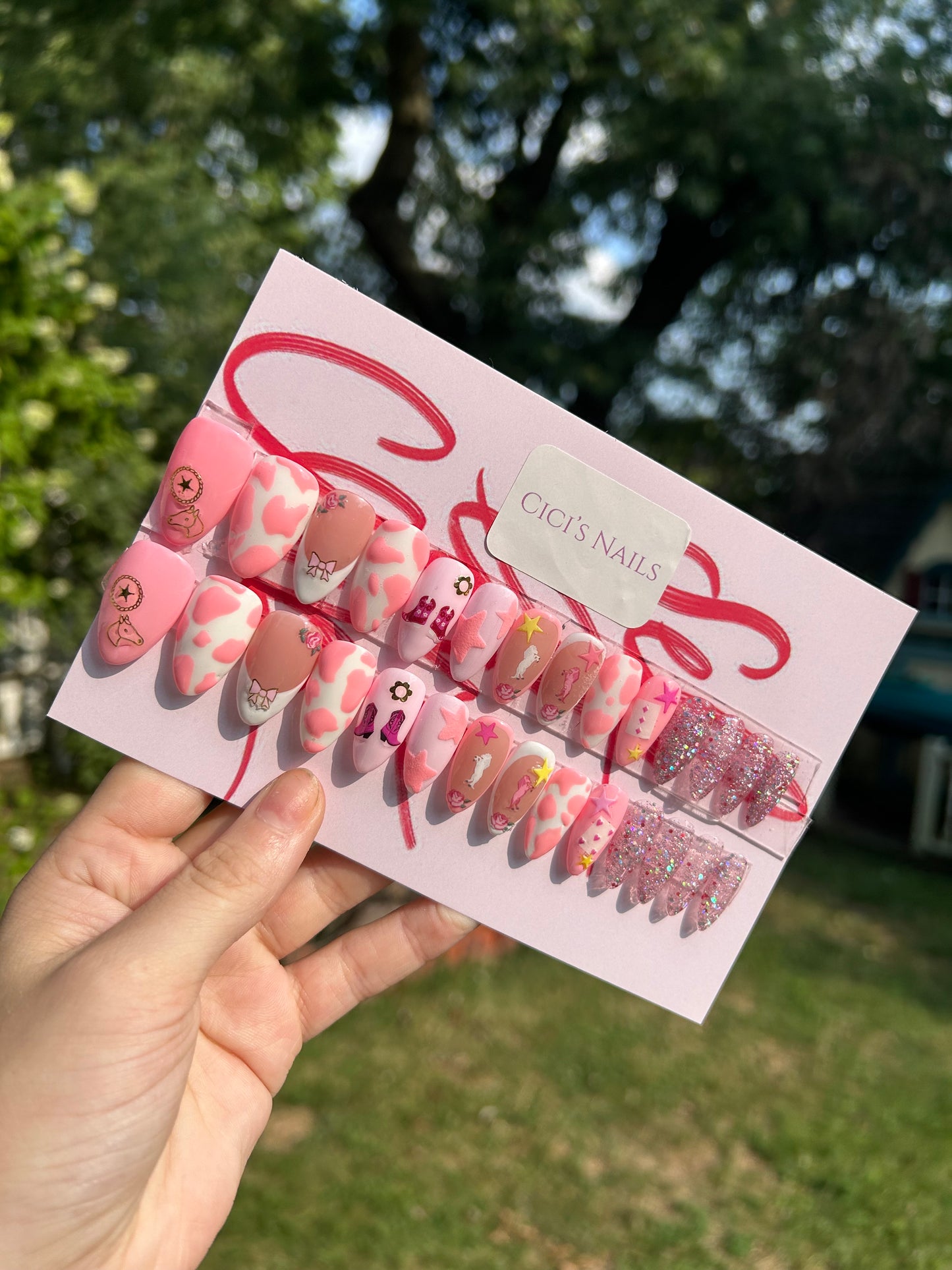 Pink Pony Club🎠🩷 short almond one size fits all