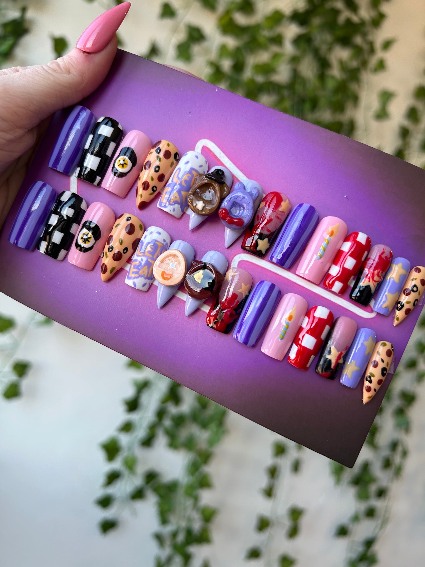FNAF tamagotchi š§øš medium square & medium stiletto one size fits all