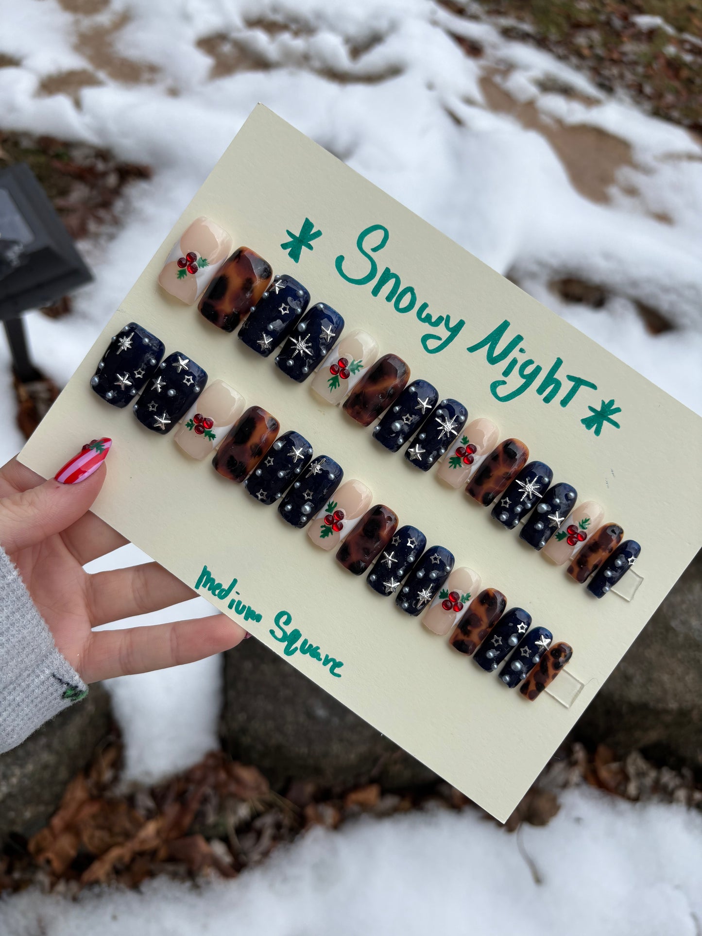 Snowy night⭐️🌙🌨️ medium square