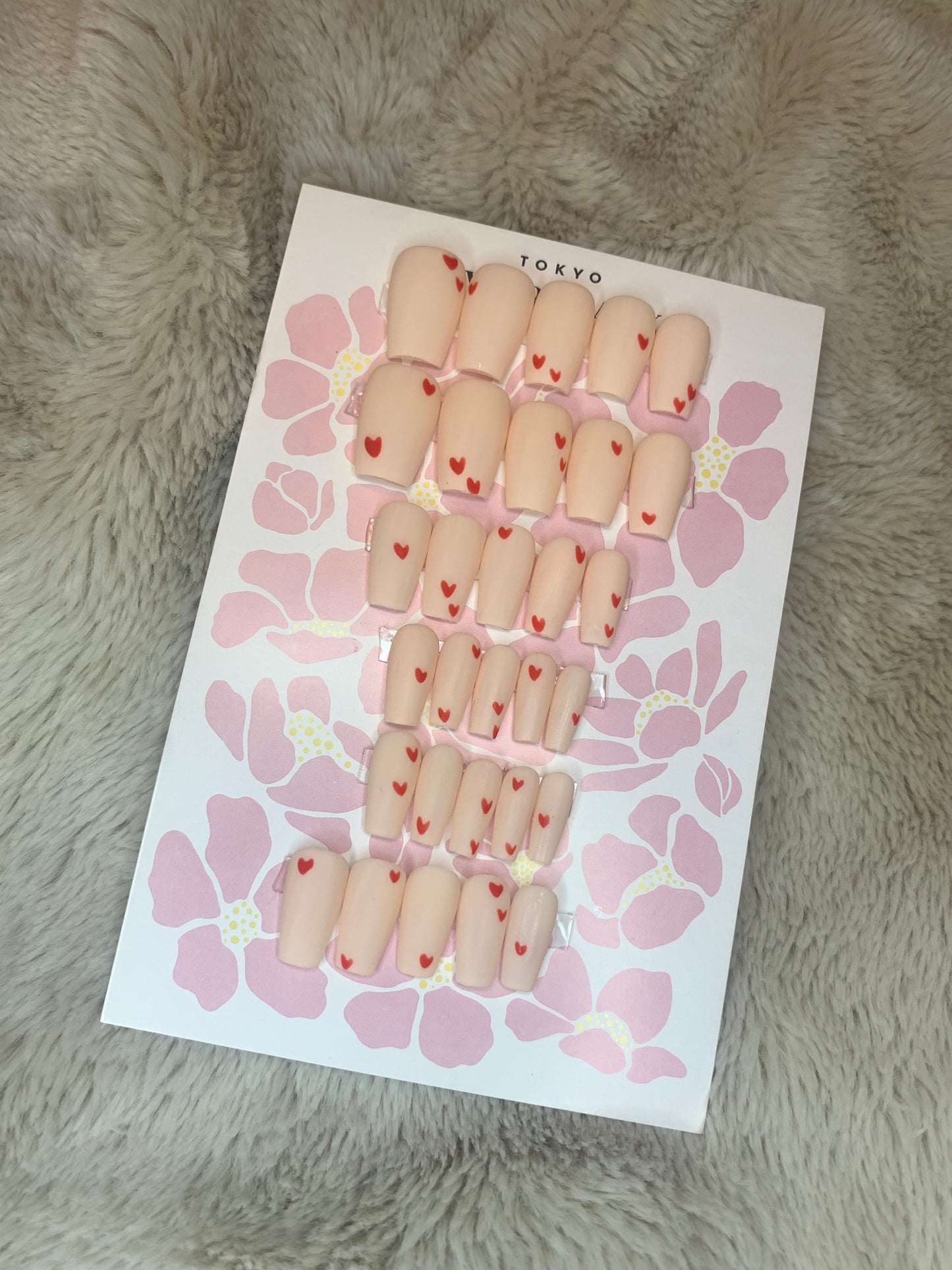 Teeny hearts❤️ short coffin 30 piece