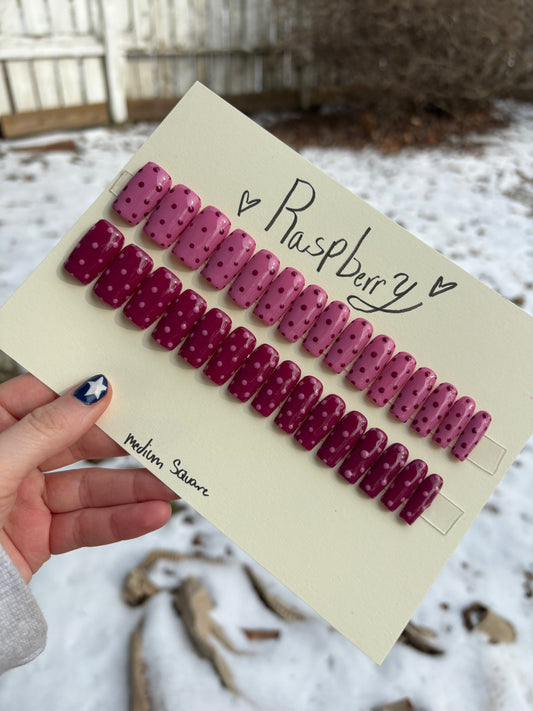 Raspberry dots🩷 medium square one size fits all