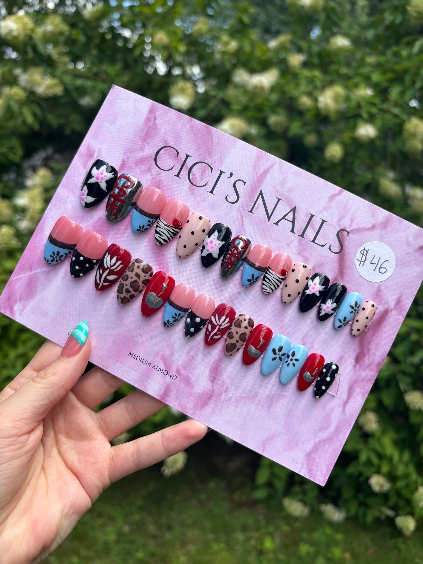 🪷🐆🥀🩵 Medium almond one size fits all