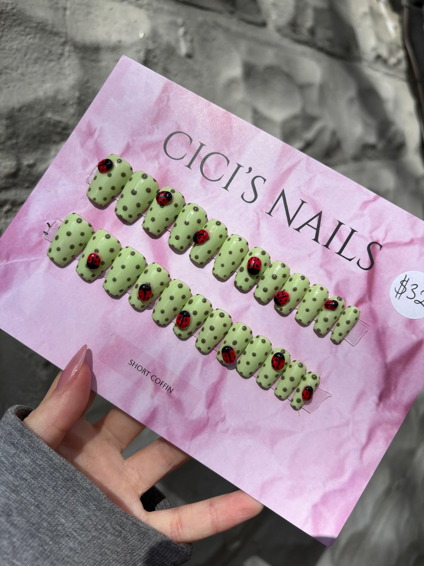 Lady Bugs🐞 short coffin one size fits all