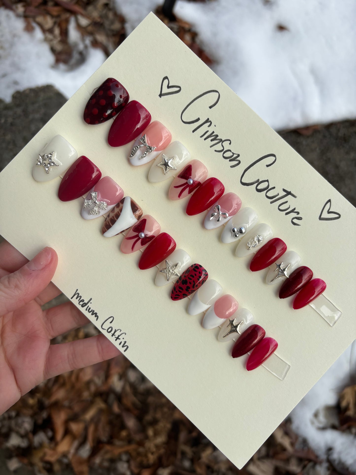 Crimson couture🌹💋 medium almond