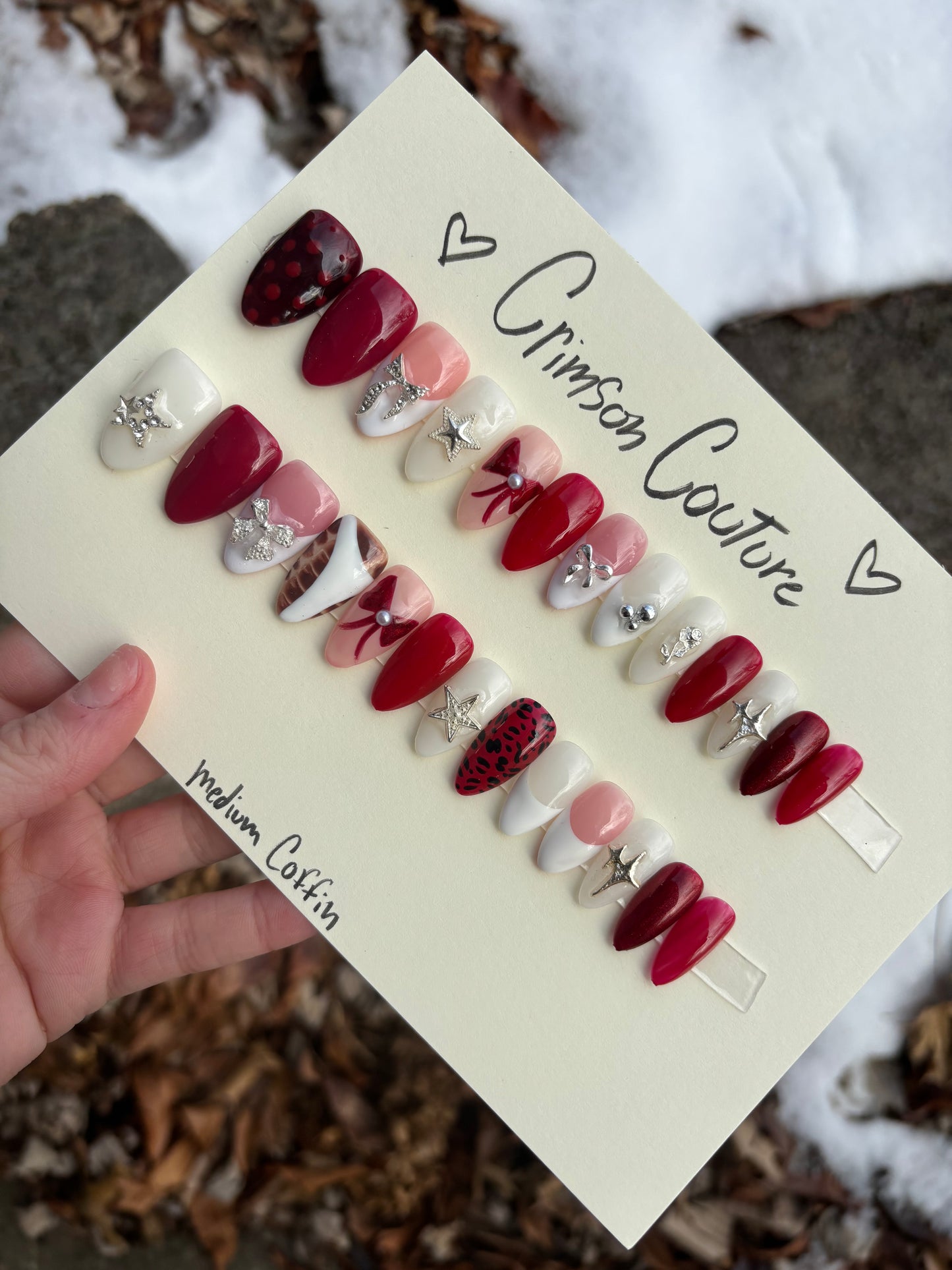 Crimson couture🌹💋 medium almond