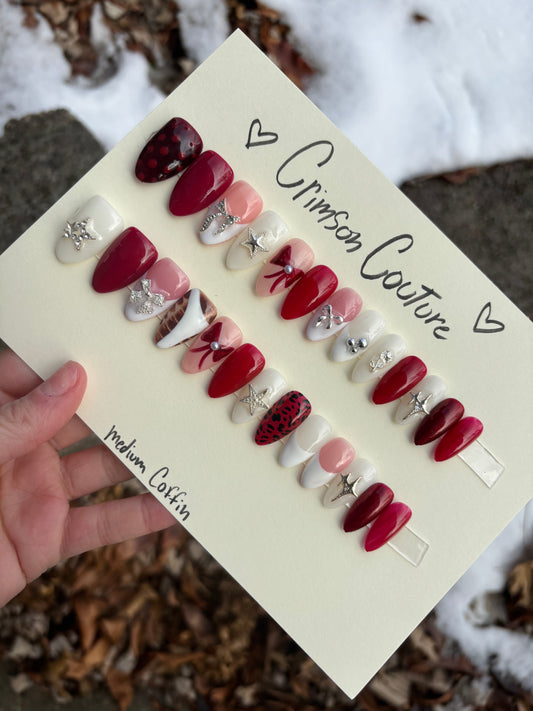 Crimson couture🌹💋 medium almond