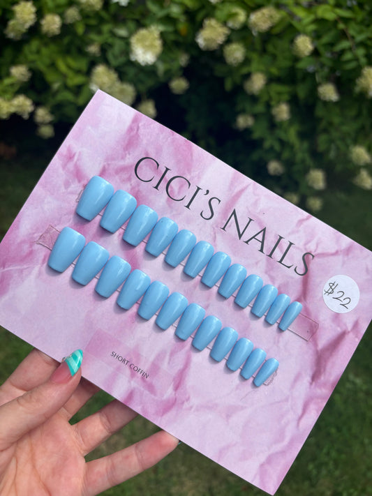 Baby blue🩵 short coffin one size fits all