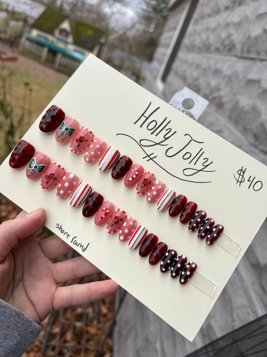 Holly Jolly ❤️🤍 short medium