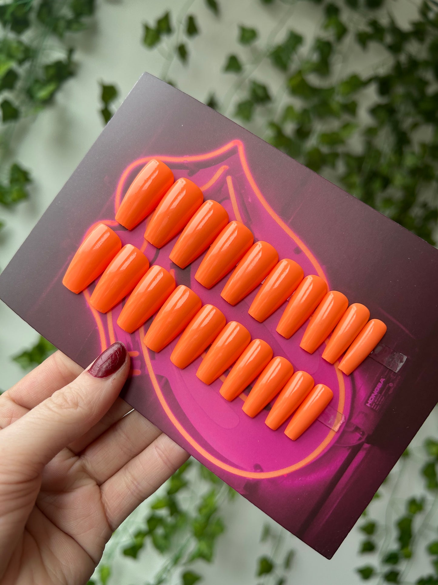 Orange🧡 medium coffin one size fits all