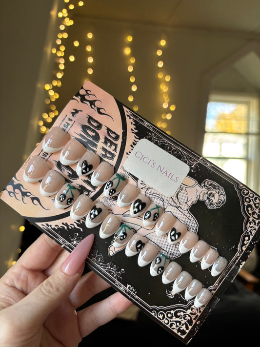 Cherry skulls💀 extra short almond one size fits all