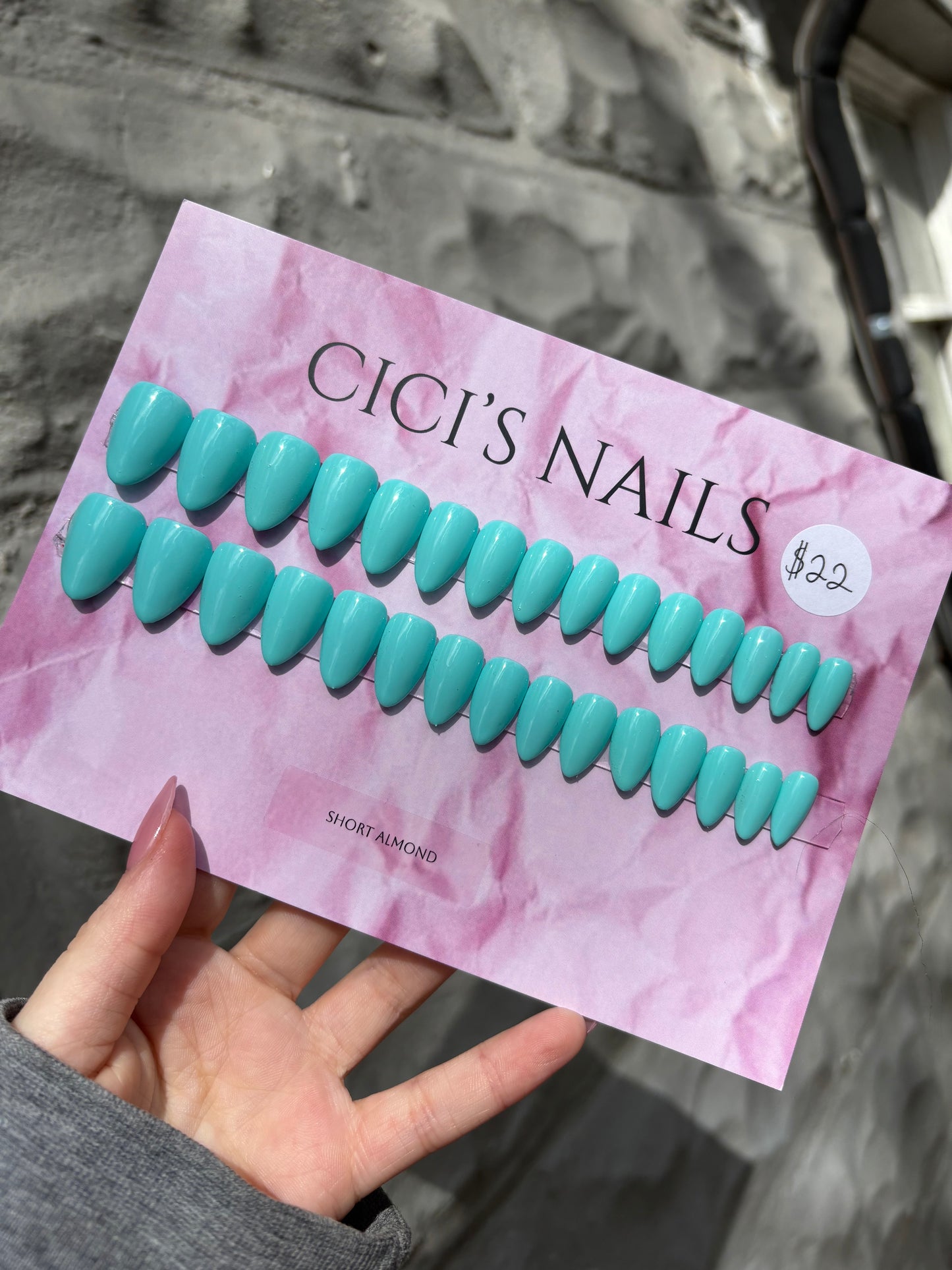 Minty🌱 short almond one size fits all