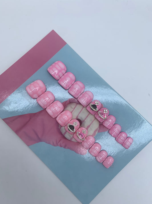 Planet pink 💖💅🏻🪐 short square 20 piece