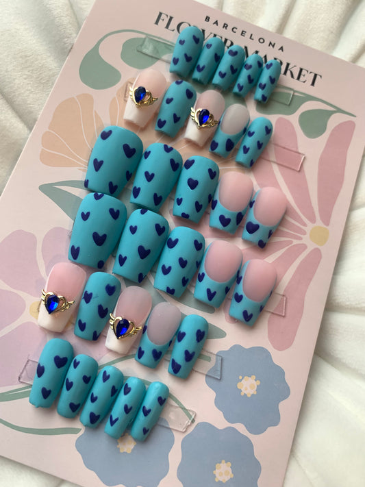 Valentine’s Day blues 💙 short coffin 30 piece